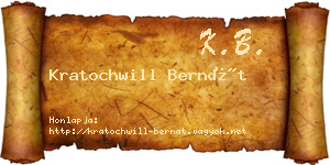 Kratochwill Bernát névjegykártya